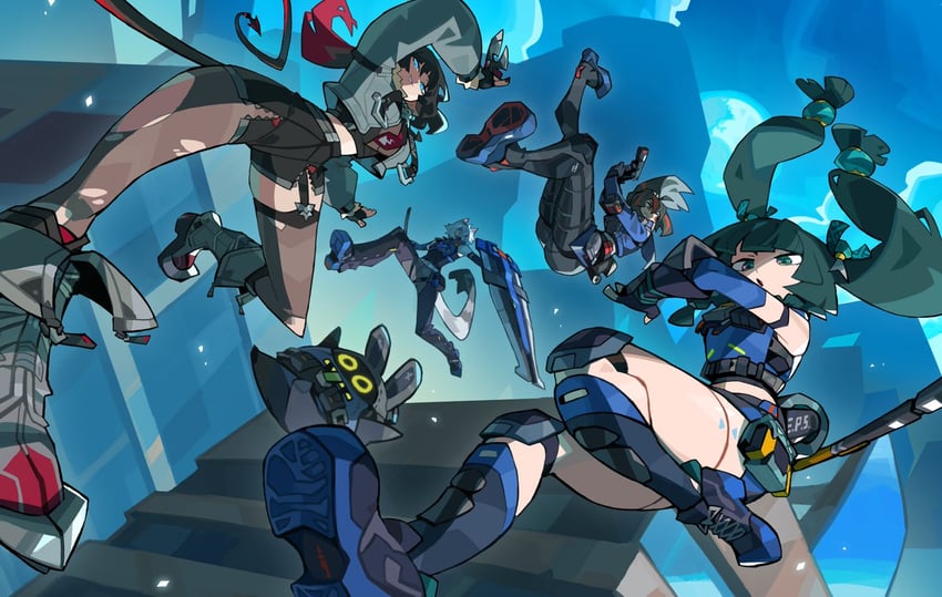 jane doe, zhu yuan, eous, qingyi, and seth lowell (zenless zone zero) drawn by niking
