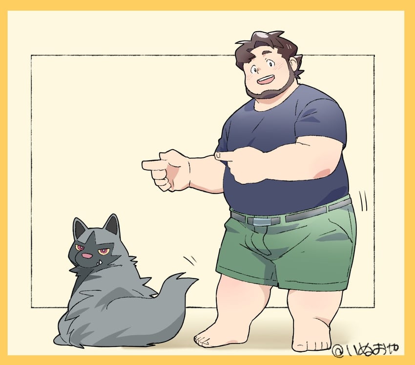 poochyena and professor birch (pokemon and 1 more) drawn by odmk_(jinnta4014)