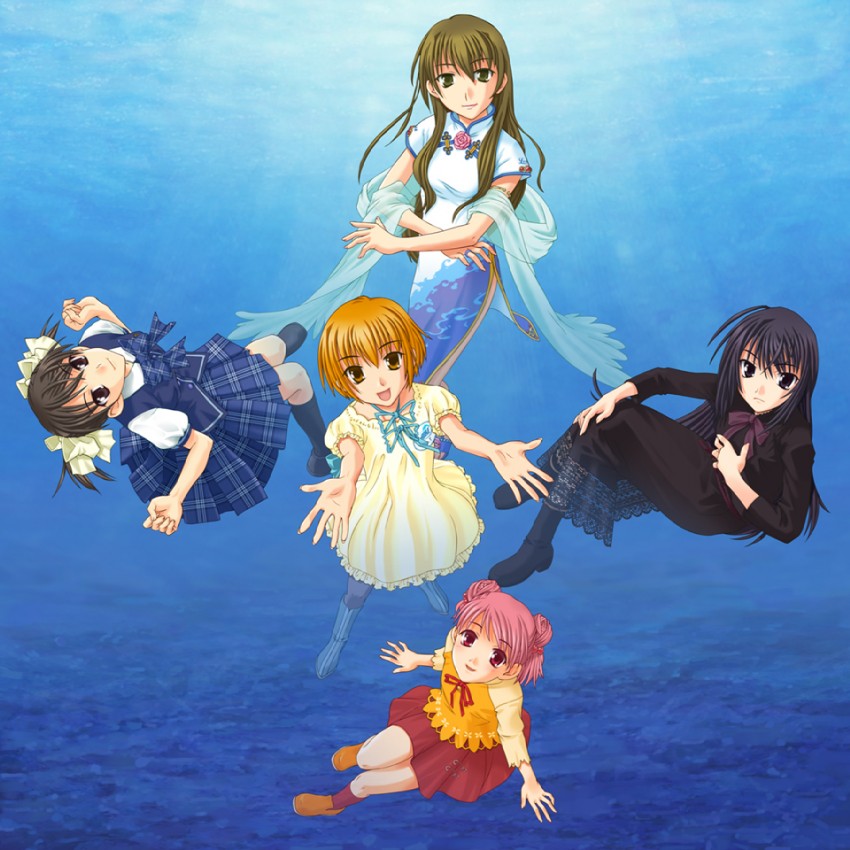 komachi tsugumi, matsunaga sara, yagami coco, akanegasaki sora, and tanaka yubiseiakikana (ever 17) drawn by takigawa_yuu
