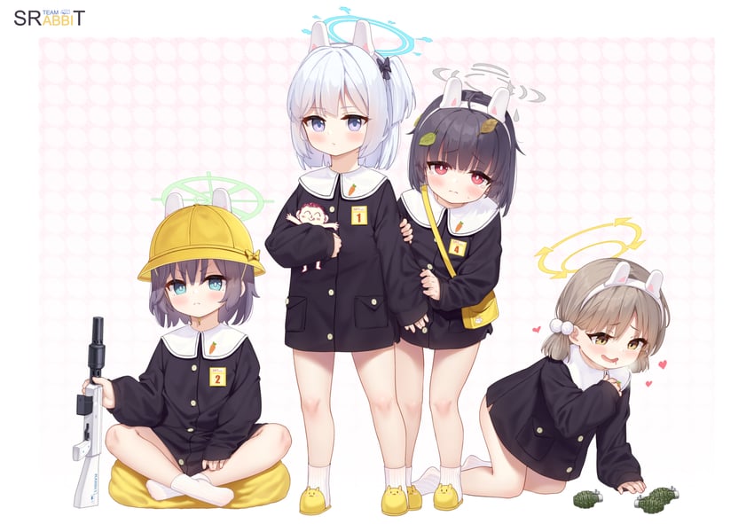 sensei, doodle sensei, miyu, miyako, saki, and 1 more (blue archive) drawn by neps-l