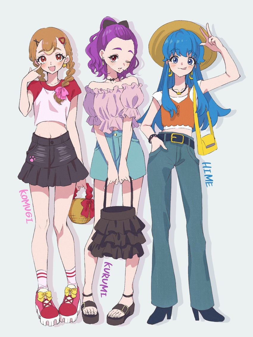 shirayuki hime, inukai komugi, and mimino kurumi (precure and 4 more) drawn by shigen_pr