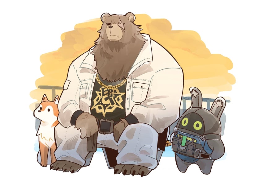 ben bigger and securityboo (zenless zone zero) drawn by sawch_cls