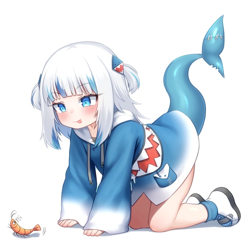 gawr gura and ebi-chan (hololive and 1 more) drawn by e_up and llxr18