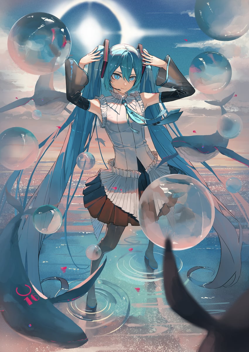 hatsune miku (vocaloid and 1 more) drawn by rong_kui_baku
