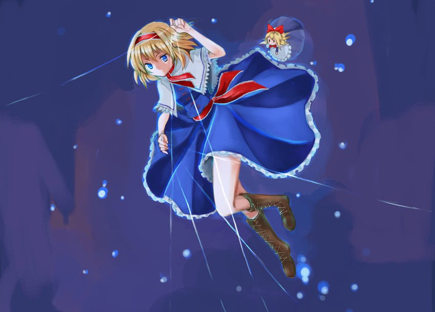 alice margatroid and shanghai doll (touhou) drawn by miya_(tsumazukanai)