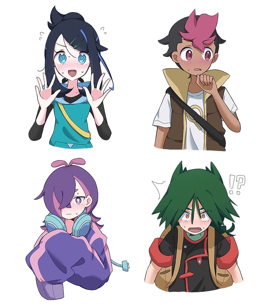 liko, dot, roy, and ult (pokemon and 1 more) drawn by seiun_(hoshigumo_72)