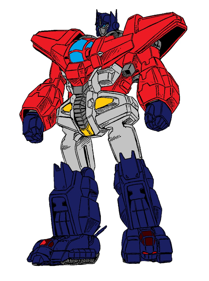 optimus prime and dancouga (transformers and 3 more) drawn by shinobufujiwara