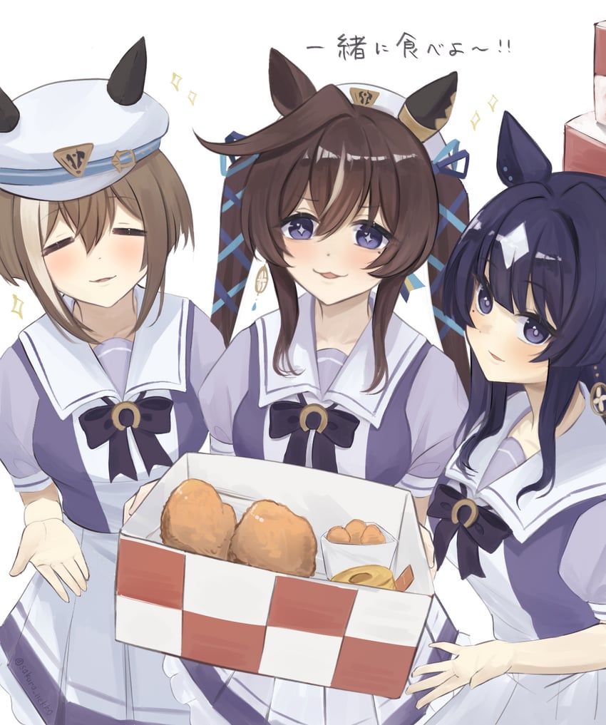 cheval grand, verxina, and vivlos (umamusume and 1 more) drawn by sakura_nekko
