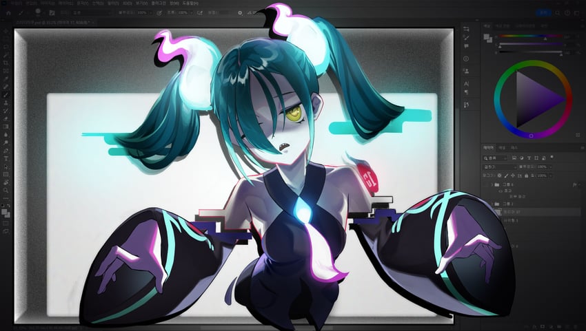 hatsune miku and ghost miku (pokemon and 2 more) drawn by tombmonster1234