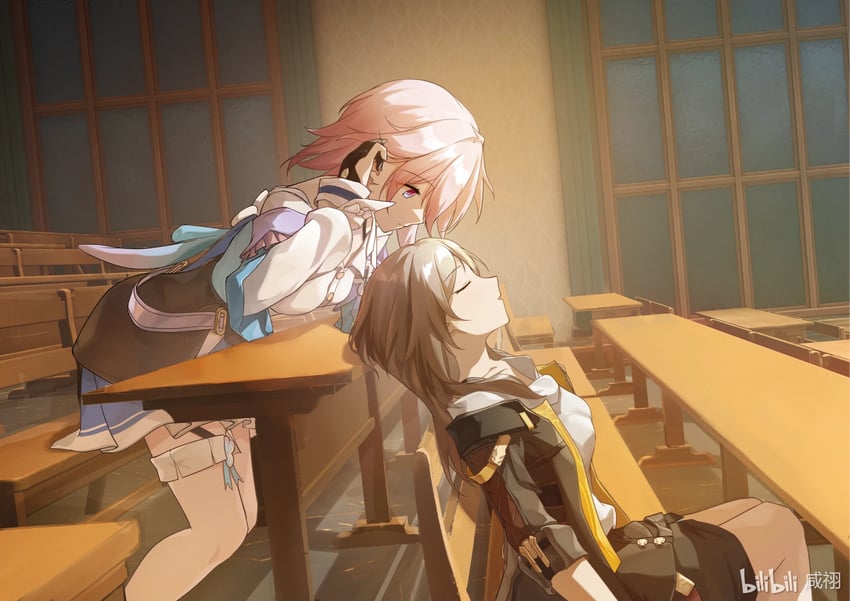 trailblazer, stelle, and march 7th (honkai and 1 more) drawn by xan_yu