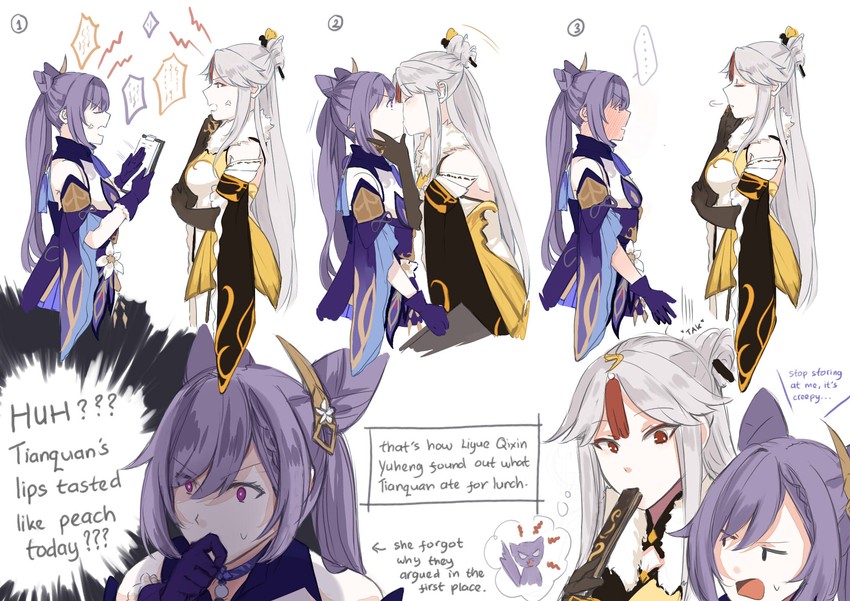 keqing and ningguang (genshin impact) drawn by hinagi_(fox_priest)