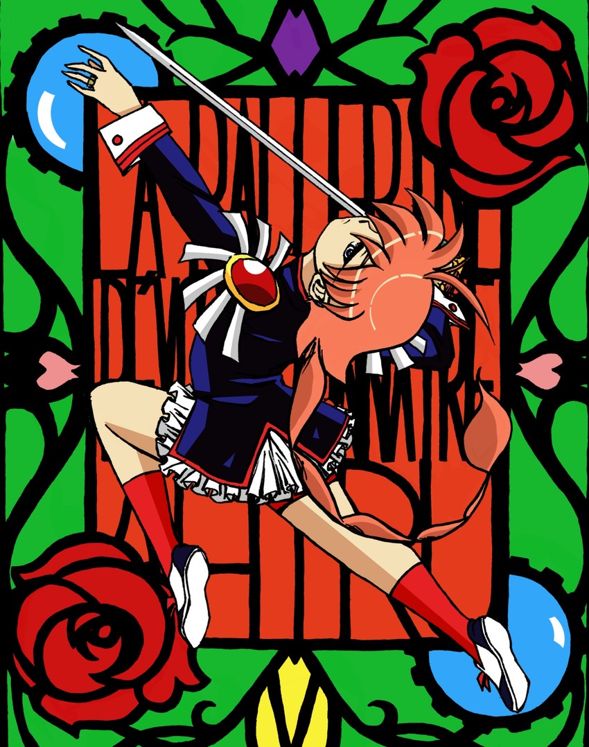 tenjou utena and ahiru (shoujo kakumei utena and 1 more) drawn by drawfag