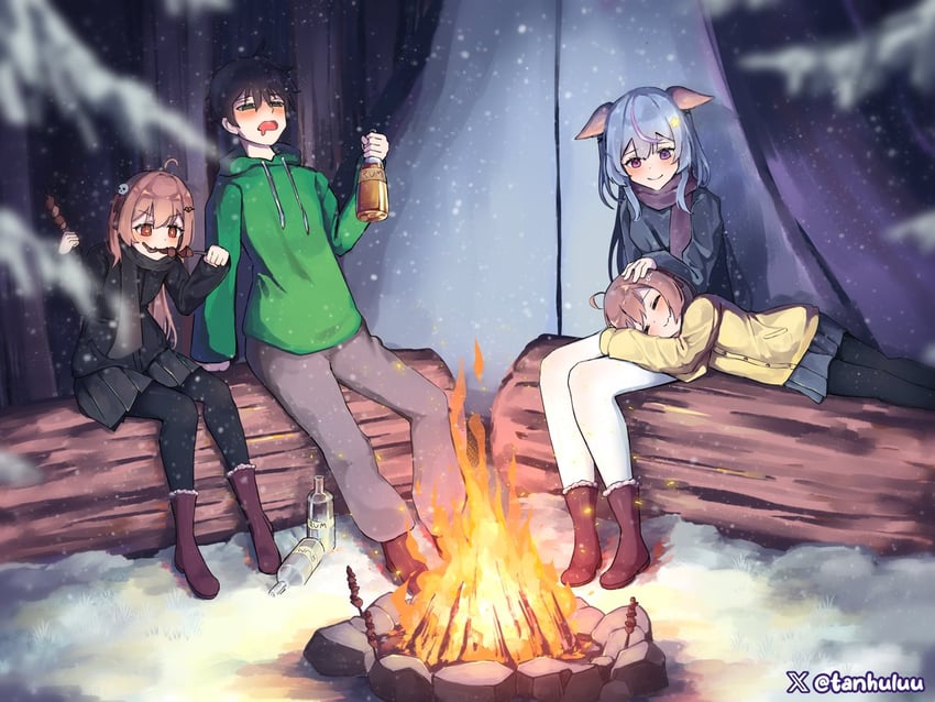 neuro-sama, evil neuro-sama, annytf, and vedal987 (indie virtual youtuber and 1 more) drawn by tanhuluu