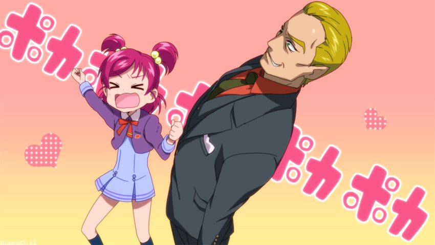 yumehara nozomi and bunbee (precure and 2 more) drawn by maeashi