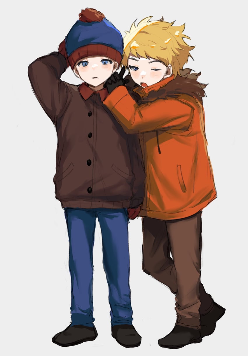 stan marsh and kenny mccormick (south park) drawn by cuf_nayl