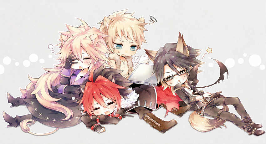 crow, aion, rom, and yaiba (show by rock!!) drawn by niwako