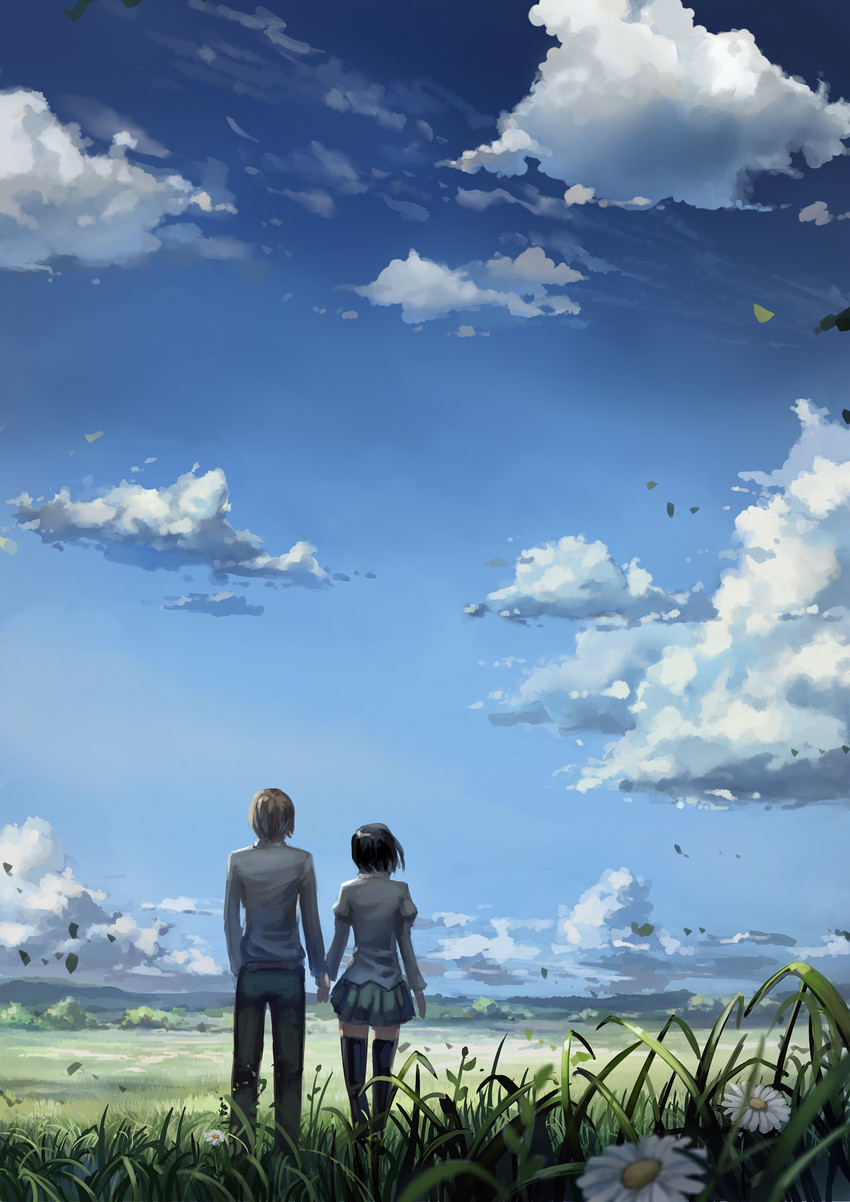 hakamichi shizune and nakai hisao (katawa shoujo) drawn by naoki_yukira