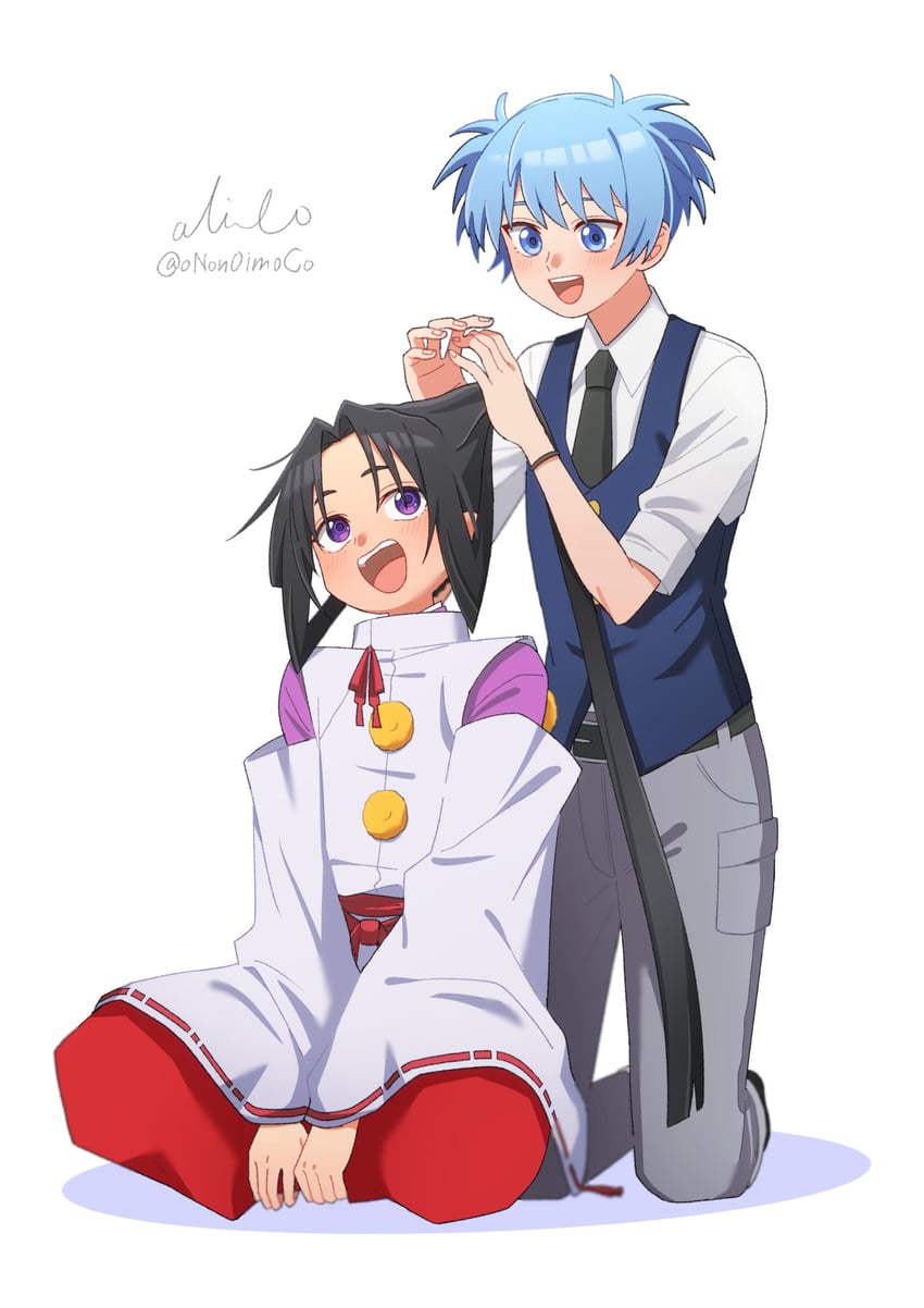 houjou tokiyuki and shiota nagisa (nige jouzu no wakagimi and 1 more) drawn by onon0imoco