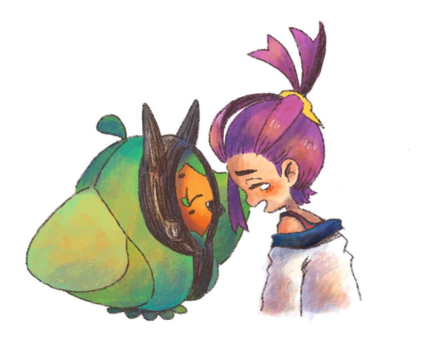 kieran and ogerpon (pokemon and 1 more) drawn by sun_iiinu