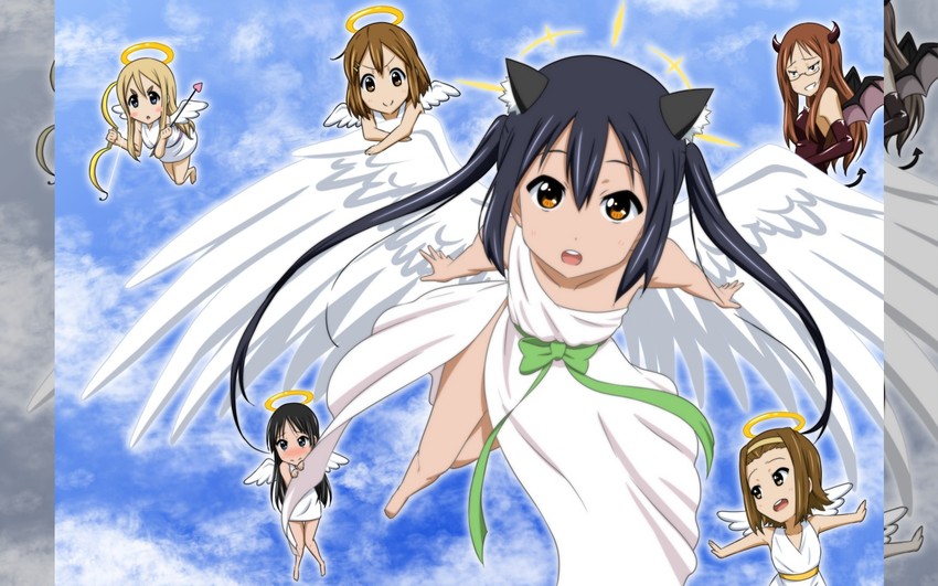akiyama mio, nakano azusa, hirasawa yui, tainaka ritsu, kotobuki tsumugi, and 1 more (k-on!) drawn by oku_no_shi
