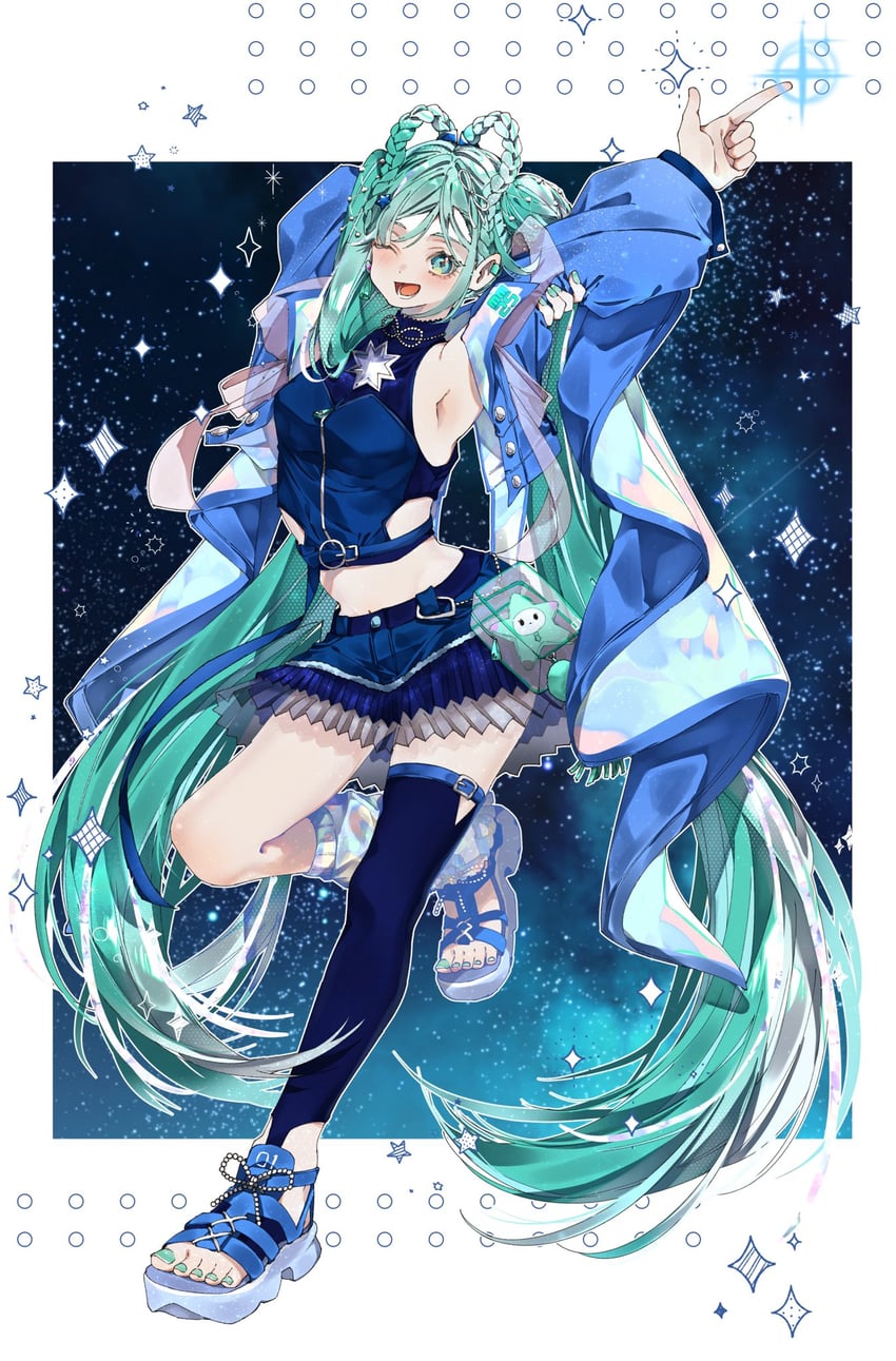 hatsune miku and magical mirai miku (vocaloid and 1 more) drawn by manya_sora