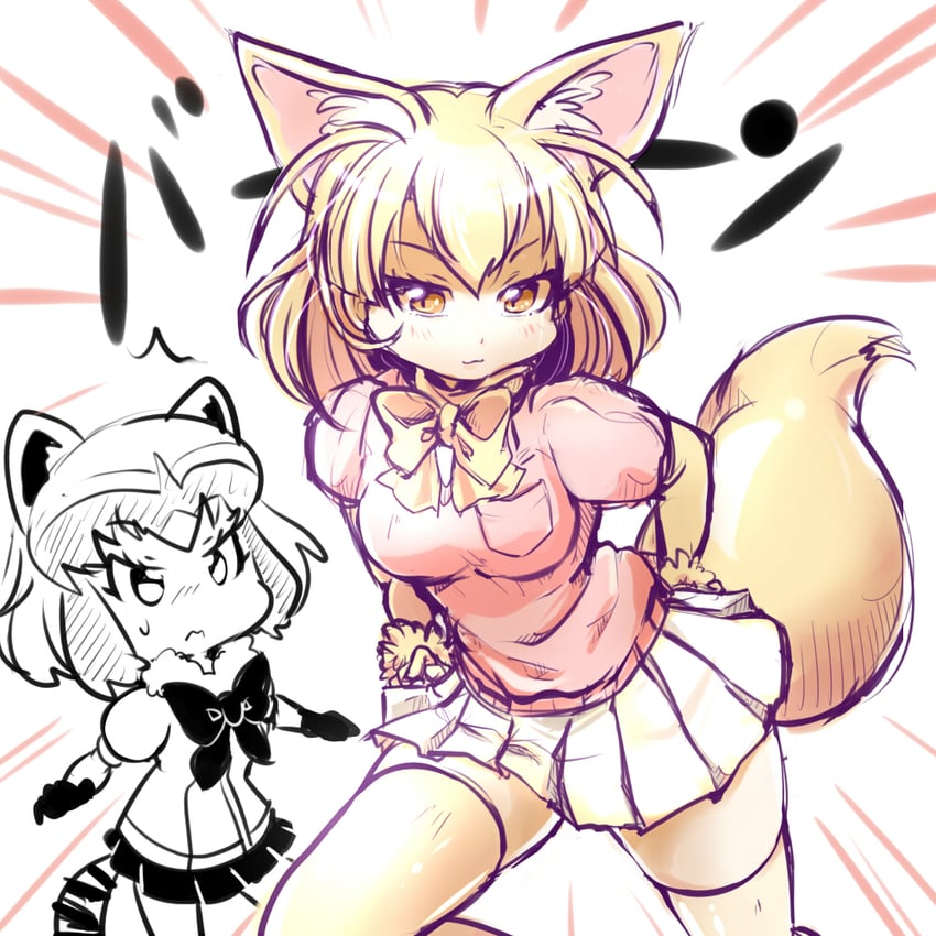 common raccoon and fennec (kemono friends and 1 more) drawn by temetemetomo