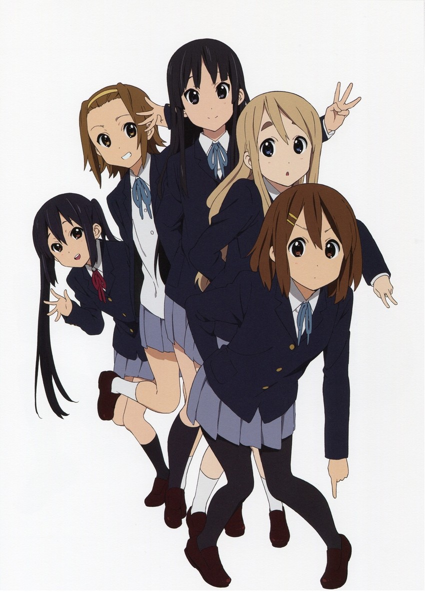 akiyama mio, nakano azusa, hirasawa yui, tainaka ritsu, and kotobuki tsumugi (k-on!) drawn by horiguchi_yukiko