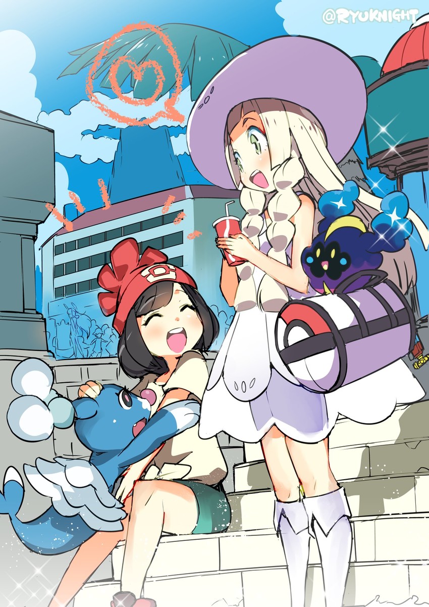 lillie, murakumo, selene, cosmog, and brionne (kantai collection and 2 more) drawn by naitou_ryuu