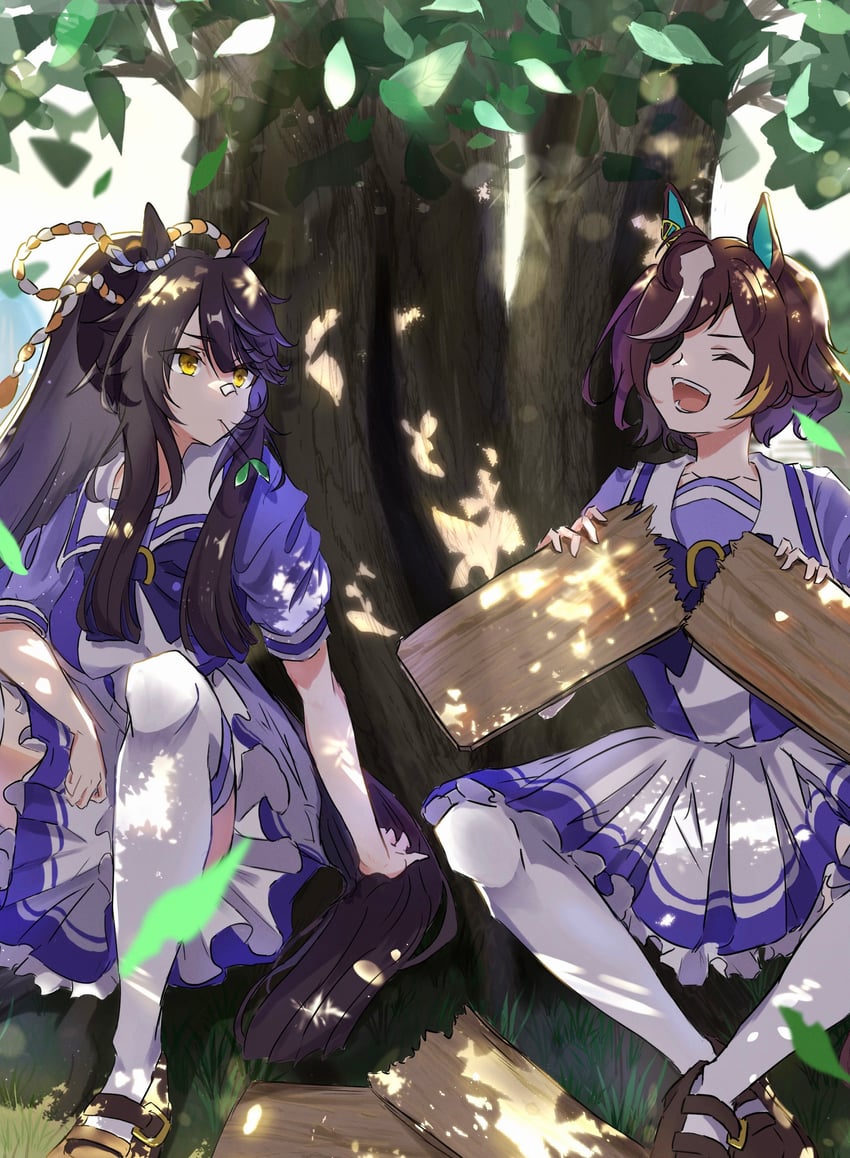 narita brian and tanino gimlet (umamusume) drawn by naegi_happy