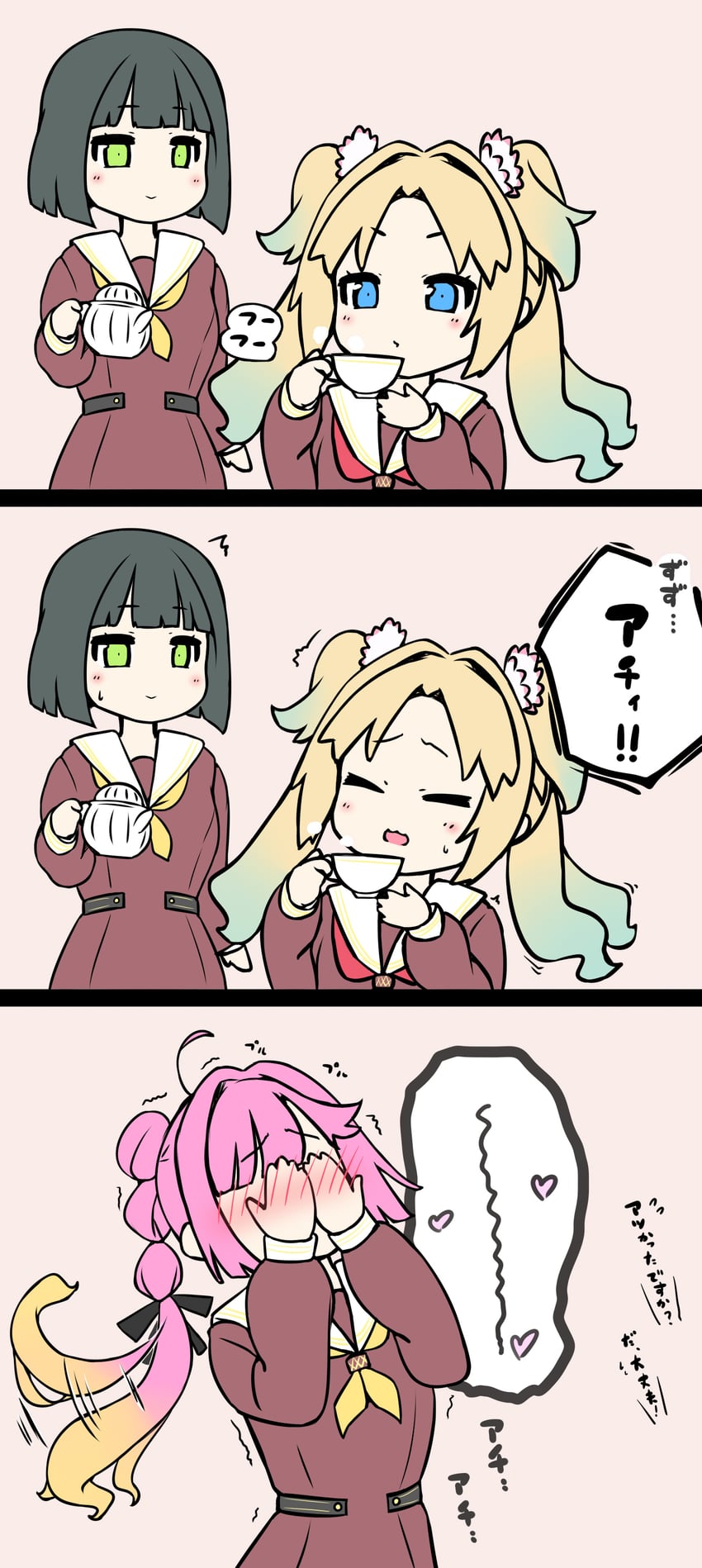 osawa rurino, momose ginko, and anyoji hime (love live! and 1 more) drawn by gatchu