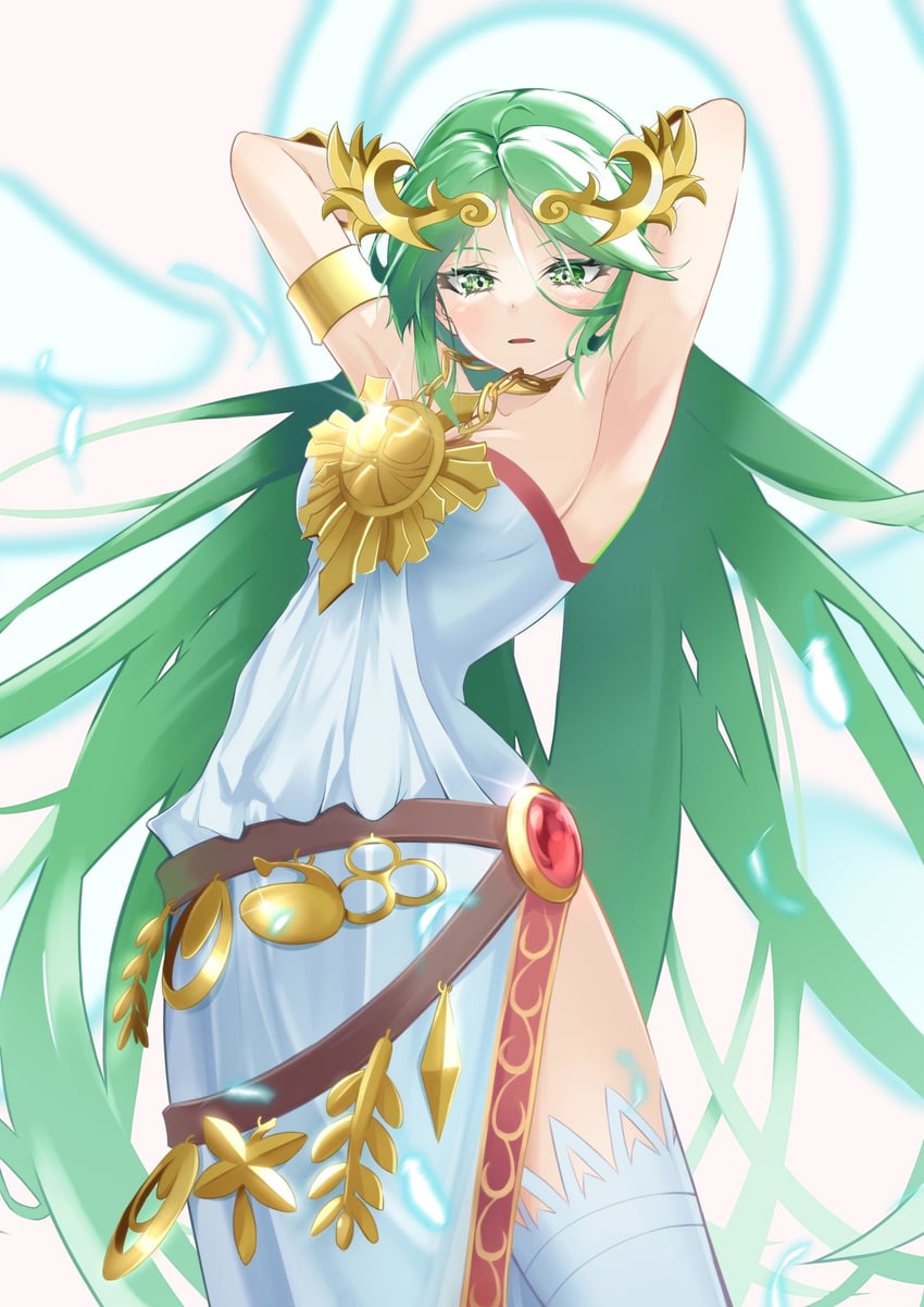 palutena (kid icarus and 1 more) drawn by maaakaronii
