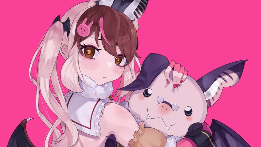 brown long-eared bat and poporu (kemono friends and 1 more) drawn by kedama_(ughugjydthjdf)