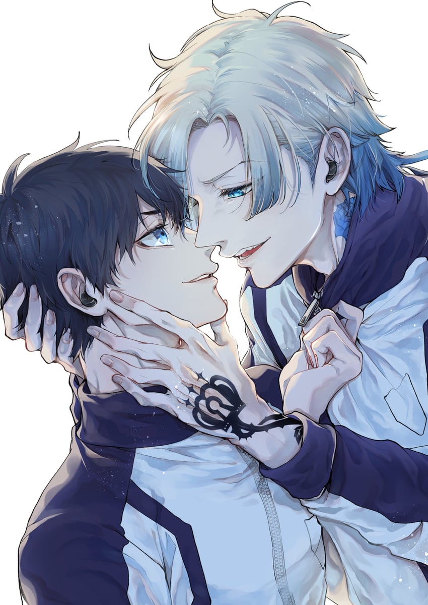 isagi yoichi and michael kaiser (blue lock) drawn by rogtbr