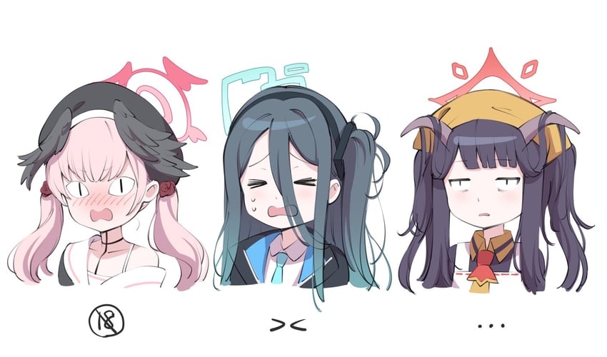 koharu, aris, and fuuka (blue archive) drawn by amerika_juu_pan