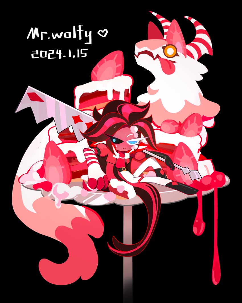 red velvet cookie (cookie run and 1 more) drawn by huahuahaonanbot