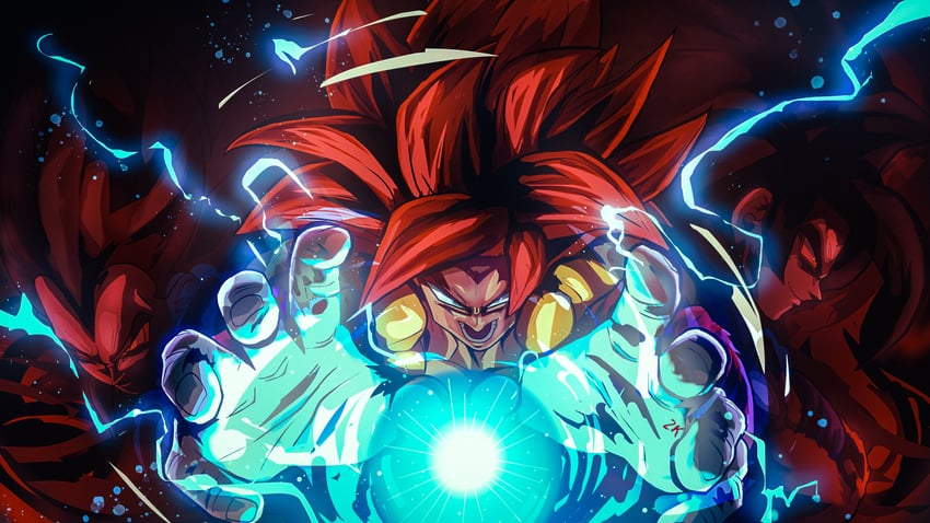 son goku, vegeta, and gogeta (dragon ball and 1 more) drawn by 2kartz