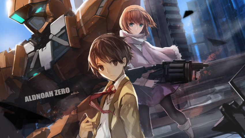 kaizuka inaho, asseylum vers allusia, and kg-6 sleipnir (aldnoah.zero) drawn by swd3e2
