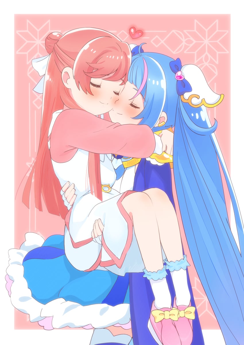 sora harewataru, nijigaoka mashiro, and cure sky (precure and 1 more) drawn by kyanos_(b_0000ff)