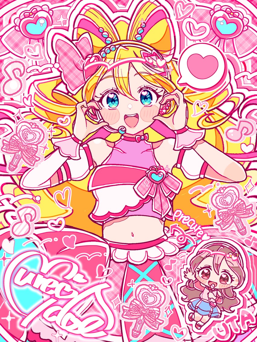 sakura uta and cure idol (precure and 1 more) drawn by keplerlovelive