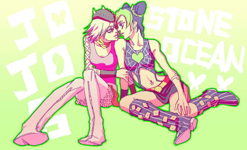 kujo jolyne and narciso anasui (jojo no kimyou na bouken and 1 more)