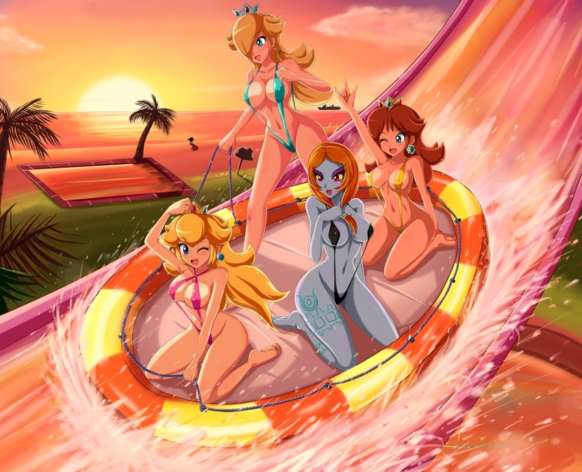 princess peach, rosalina, princess daisy, midna, and cataquack (the legend of zelda and 2 more) drawn by sigurd_hosenfeld