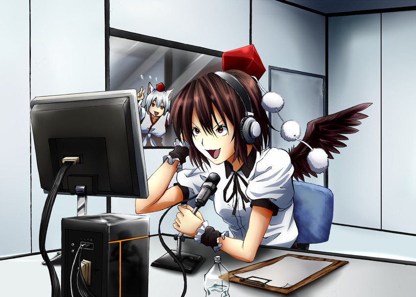 shameimaru aya and inubashiri momiji (touhou) drawn by koji_(koji-a)