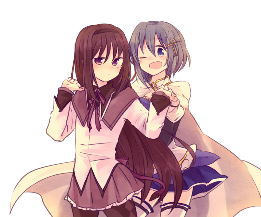 akemi homura and miki sayaka (mahou shoujo madoka magica) drawn by mizuki_(flowerlanguage)