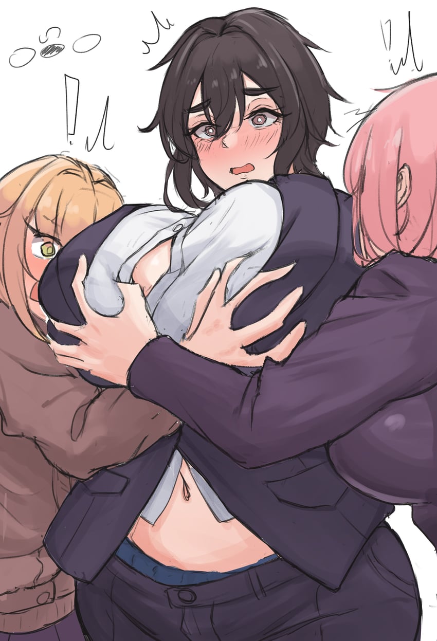 hanazono hakari, inda karane, and aijou rentarou (kimi no koto ga dai dai dai dai daisuki na 100-nin no kanojo) drawn by minori_(user_eket5233)