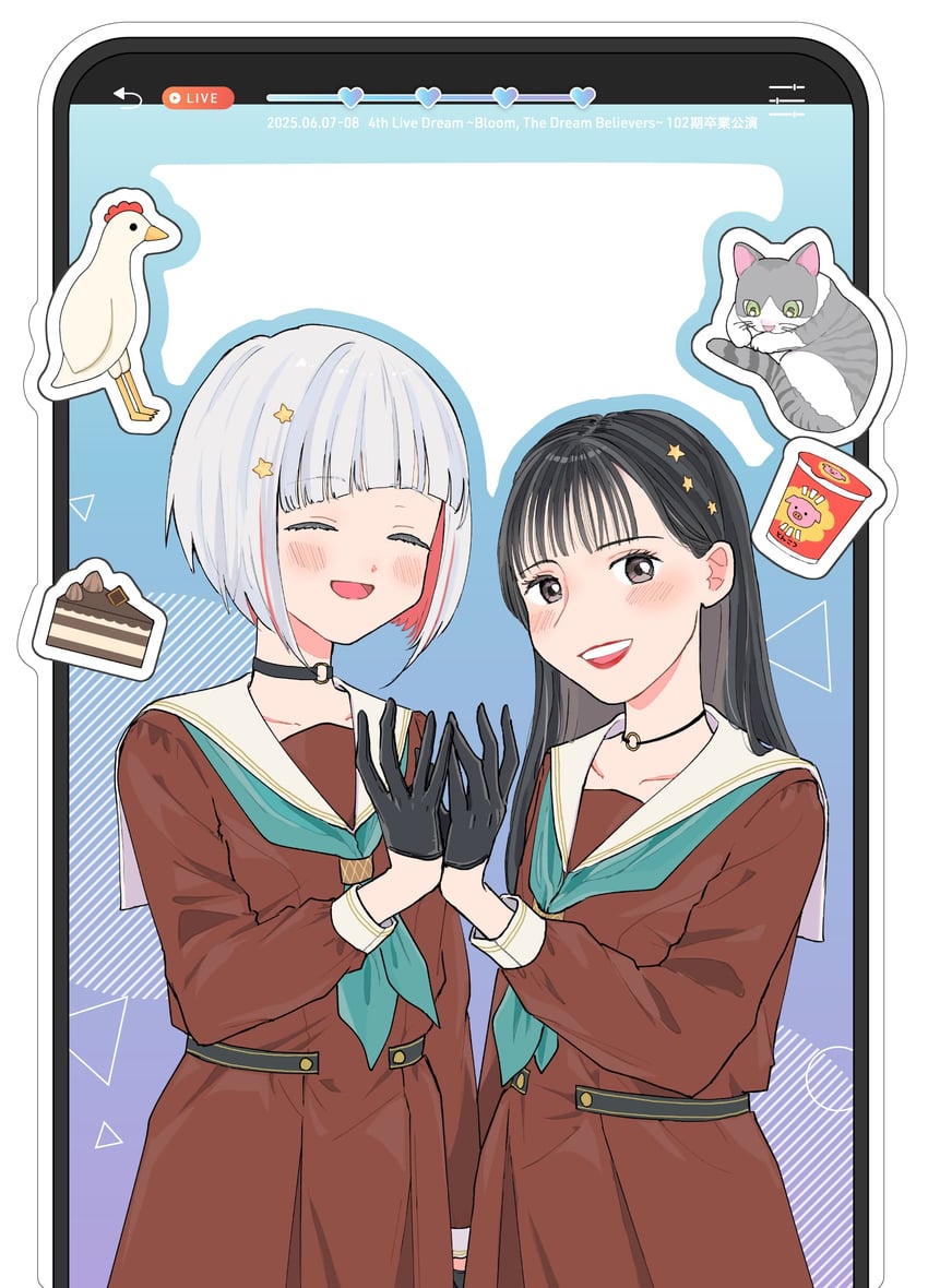 yugiri tsuzuri, sasaki kotoko, and peking duck (love live! and 2 more) drawn by white_(waterwhite)