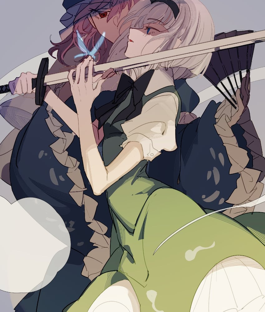 konpaku youmu and saigyouji yuyuko (touhou) drawn by xian_qishui