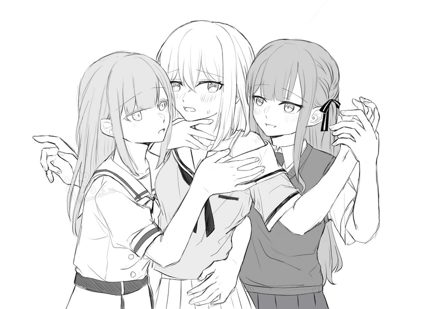 togawa sakiko, wakaba mutsumi, and misumi uika (bang dream! and 1 more) drawn by kaeru_(kaeee41917105)