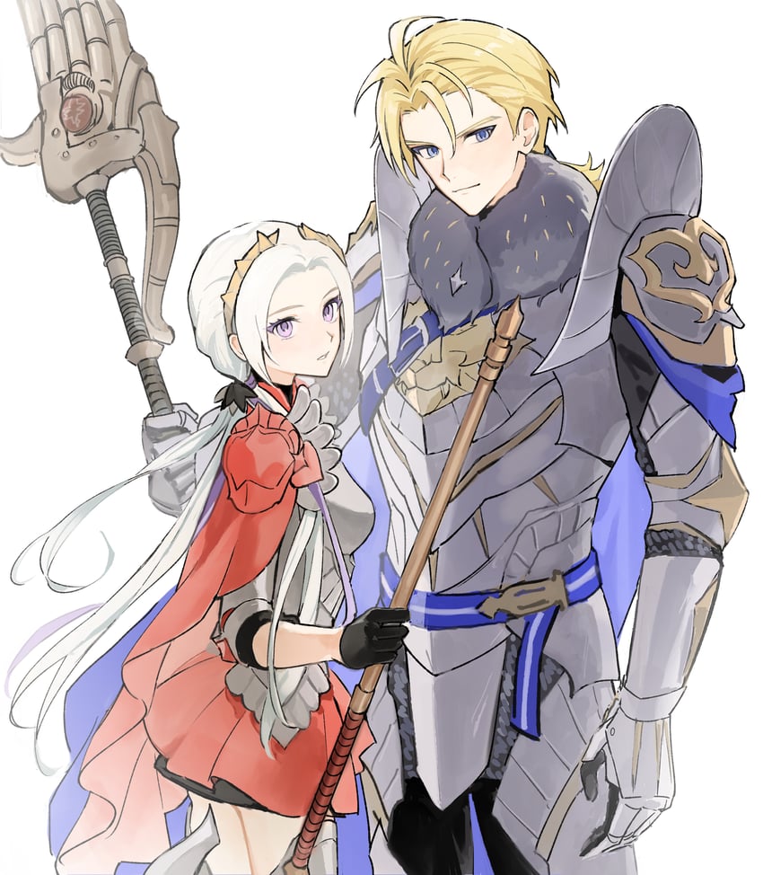 edelgard von hresvelg and dimitri alexandre blaiddyd (fire emblem and 2 more) drawn by ikaikakka