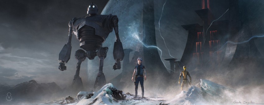 iron giant, wade owen watts, parzival, and zhou (ready player one and 1 more) drawn by gaelle_seguillon