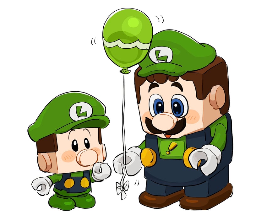 luigi, baby luigi, and lego luigi (mario and 1 more) drawn by mimimi_(mimimim9999)